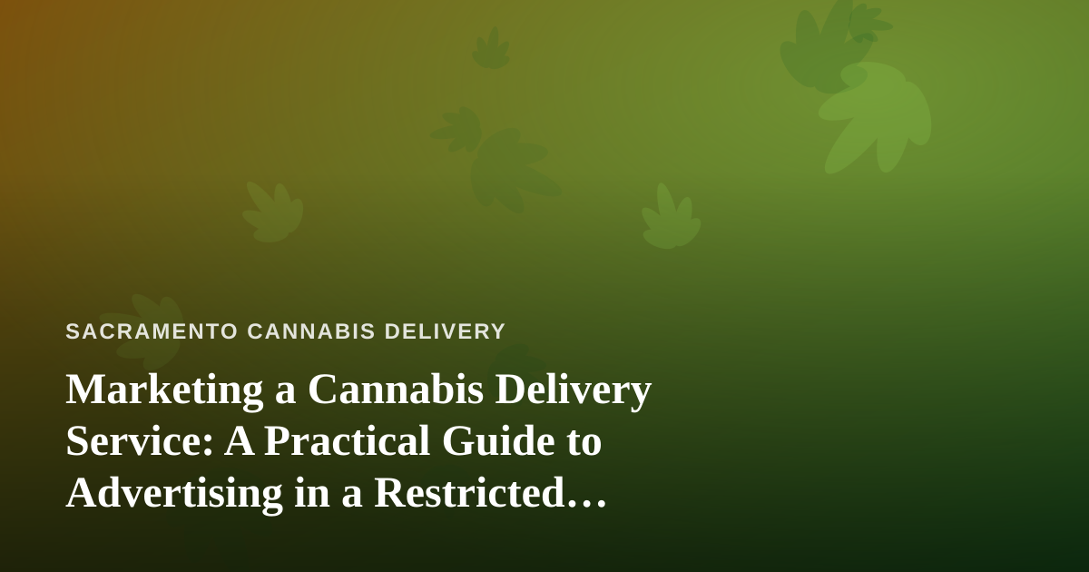 Marketing a Cannabis Delivery Service: A Practical Guide to Advertising in a Restricted Industry