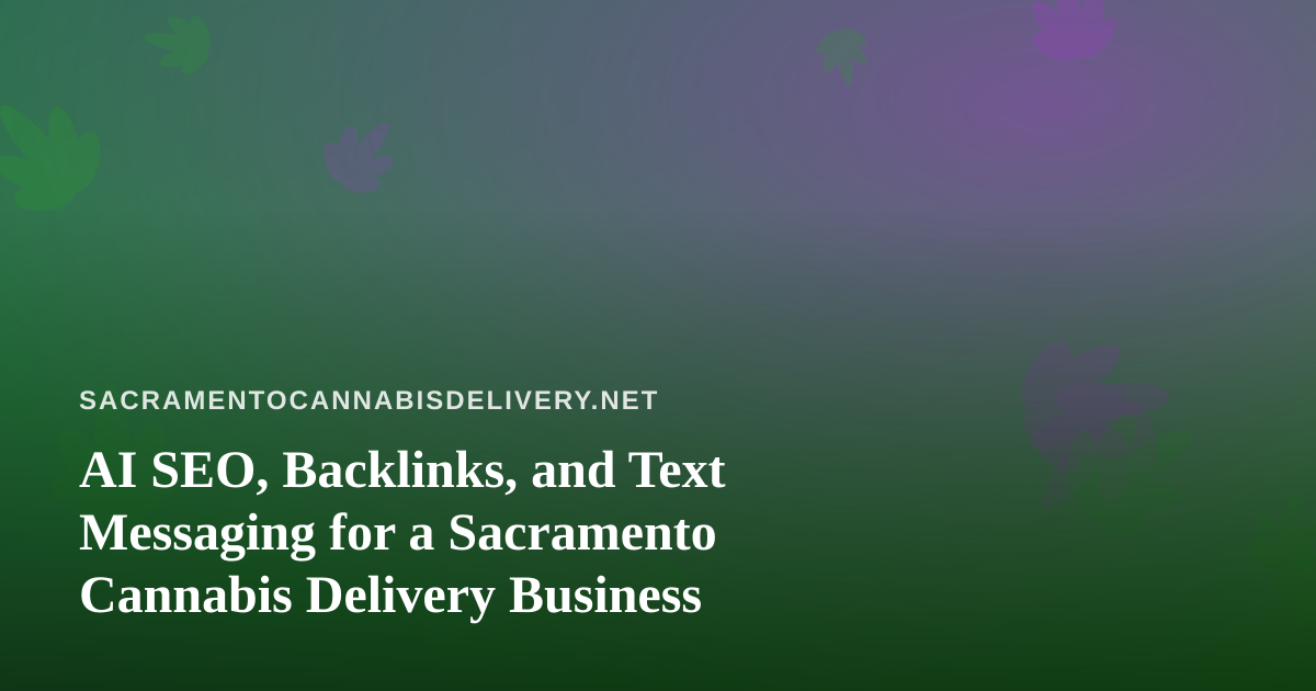 AI SEO, Backlinks, and Text Messaging for a Sacramento Cannabis Delivery Business