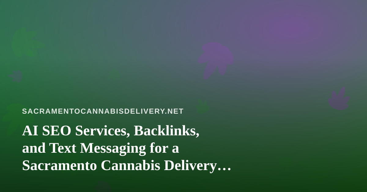 AI SEO Services, Backlinks, and Text Messaging for a Sacramento Cannabis Delivery Business