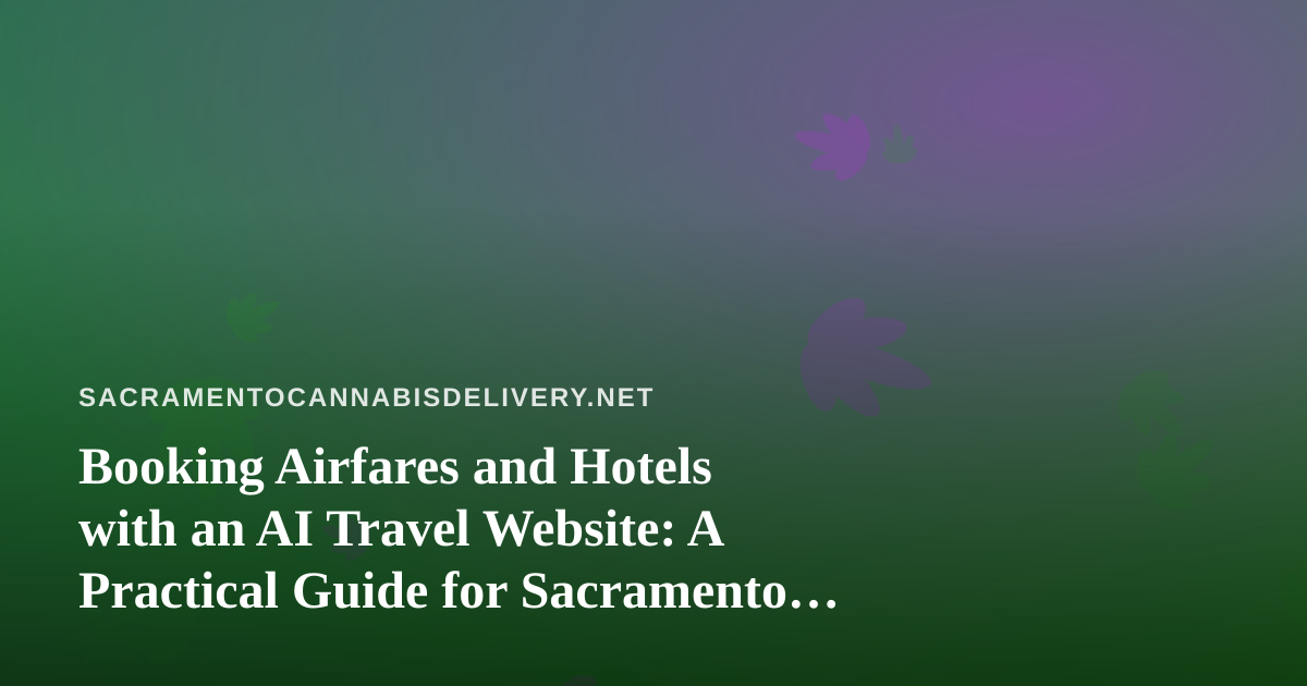 Booking Airfares and Hotels with an AI Travel Website: A Practical Guide for Sacramento Travelers
