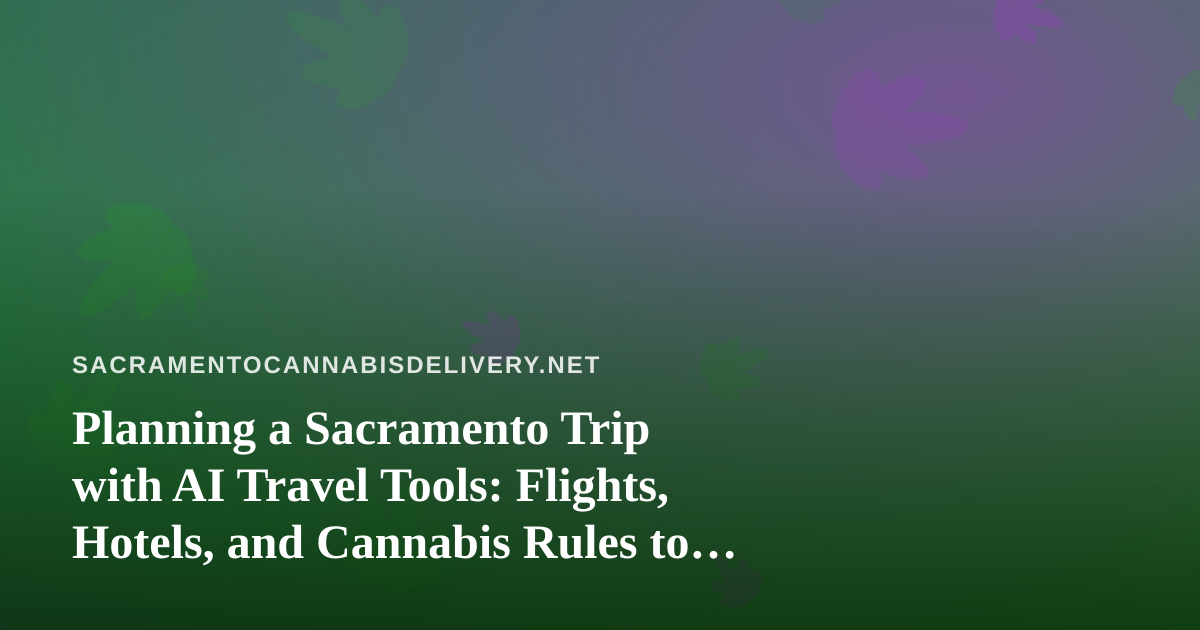 Planning a Sacramento Trip with AI Travel Tools: Flights, Hotels, and Cannabis Rules to Know First