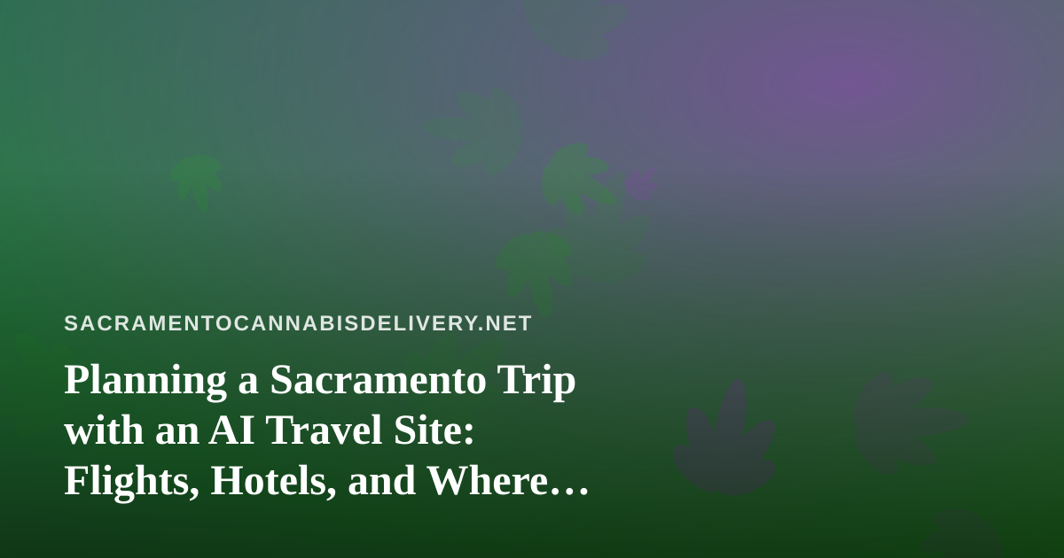 Planning a Sacramento Trip with an AI Travel Site: Flights, Hotels, and Where Cannabis Delivery Fits
