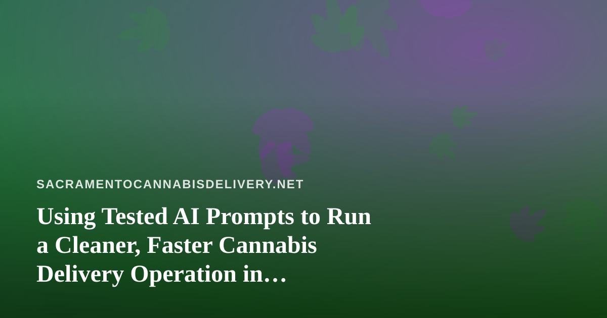 Using Tested AI Prompts to Run a Cleaner, Faster Cannabis Delivery Operation in Sacramento