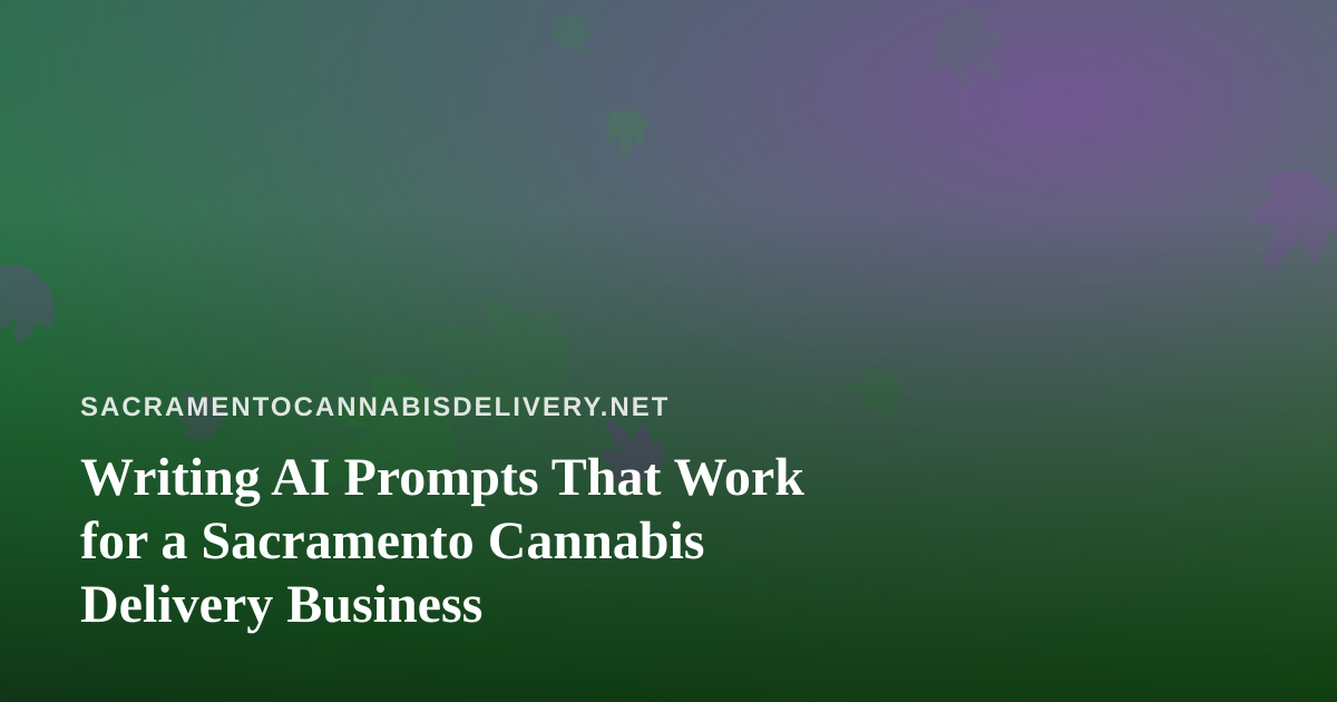 Writing AI Prompts That Work for a Sacramento Cannabis Delivery Business